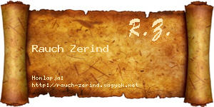 Rauch Zerind névjegykártya